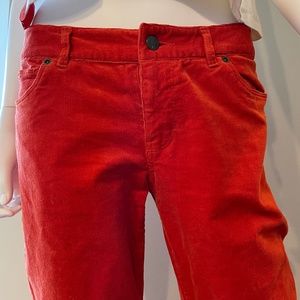 Orange Slim Corduroy Pants